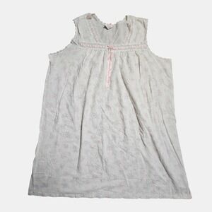 Vintage Lady Manhattan Floral Night Gown‎ 2X Ribbon Cottagecore Grandmacore 90s